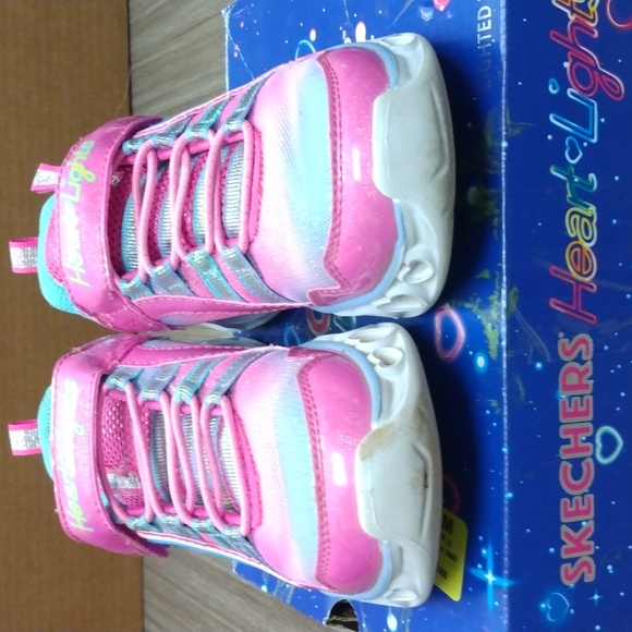 Skechers S Lights Heart Lights Rainbow Lux Light-Up Shoes Sz 12 - Picture 8 of 11